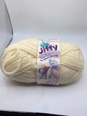 1 Ball Vintage Jiffy Chunky Pastel Yellow Lot 157 4 2957 100% Acrylic 3 ounces